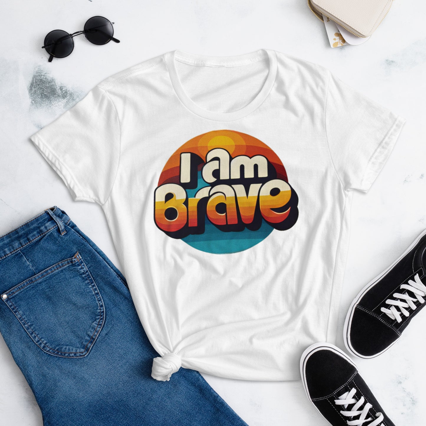 I AM Brave Positive Affirmation Women's short sleeve t-shirt