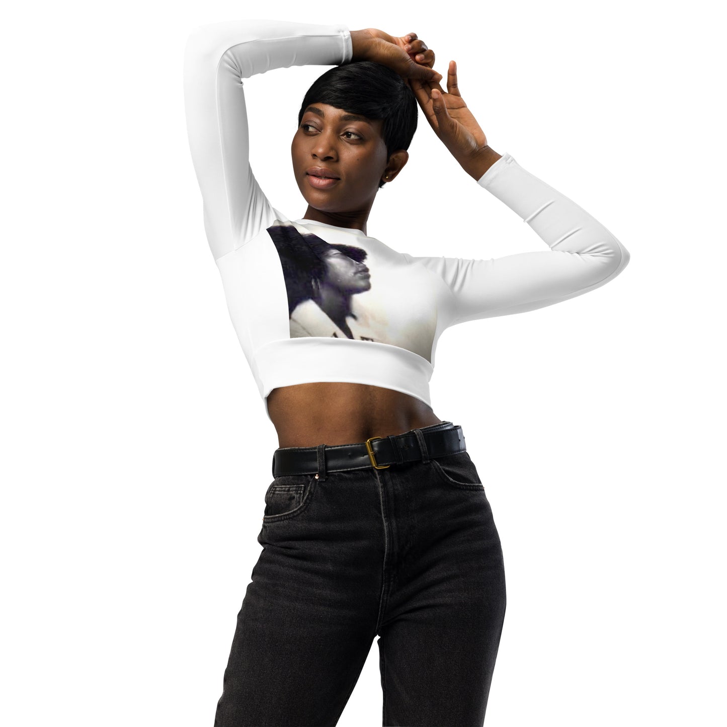 Gina Recycled long-sleeve crop top