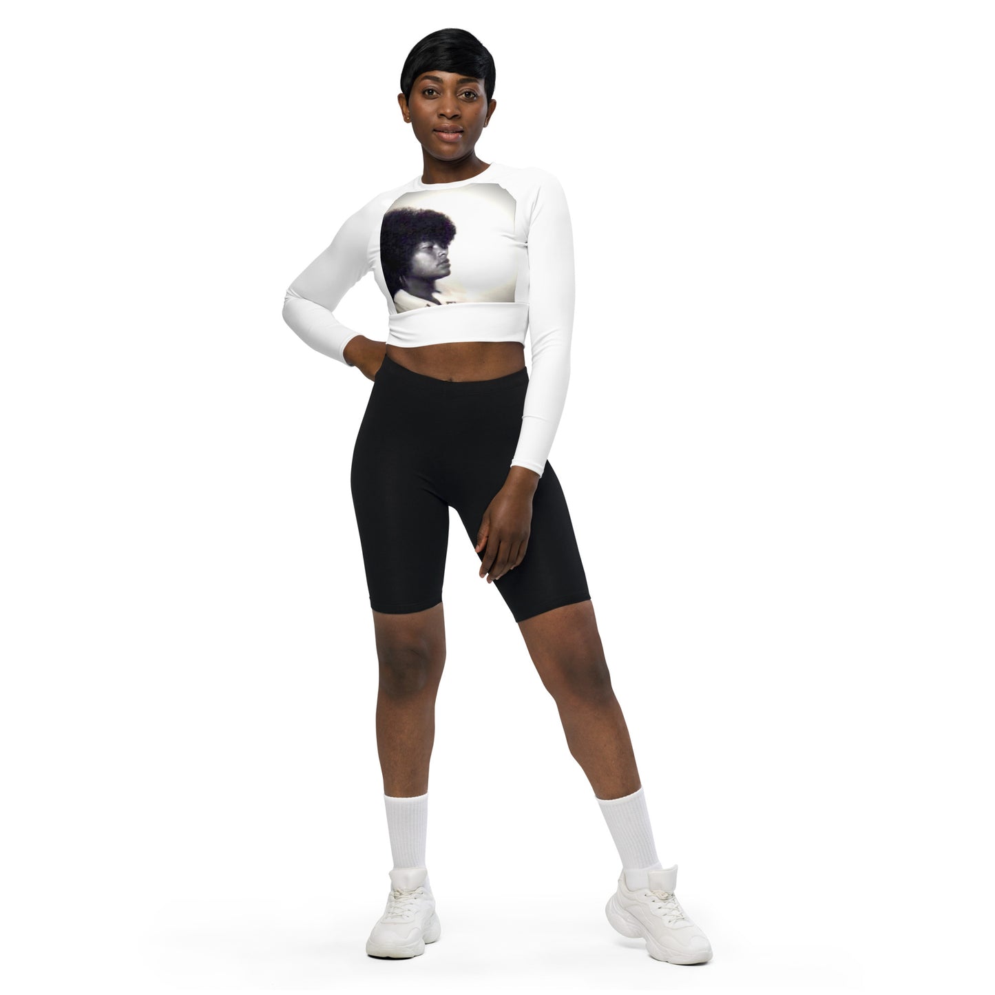 Gina Recycled long-sleeve crop top