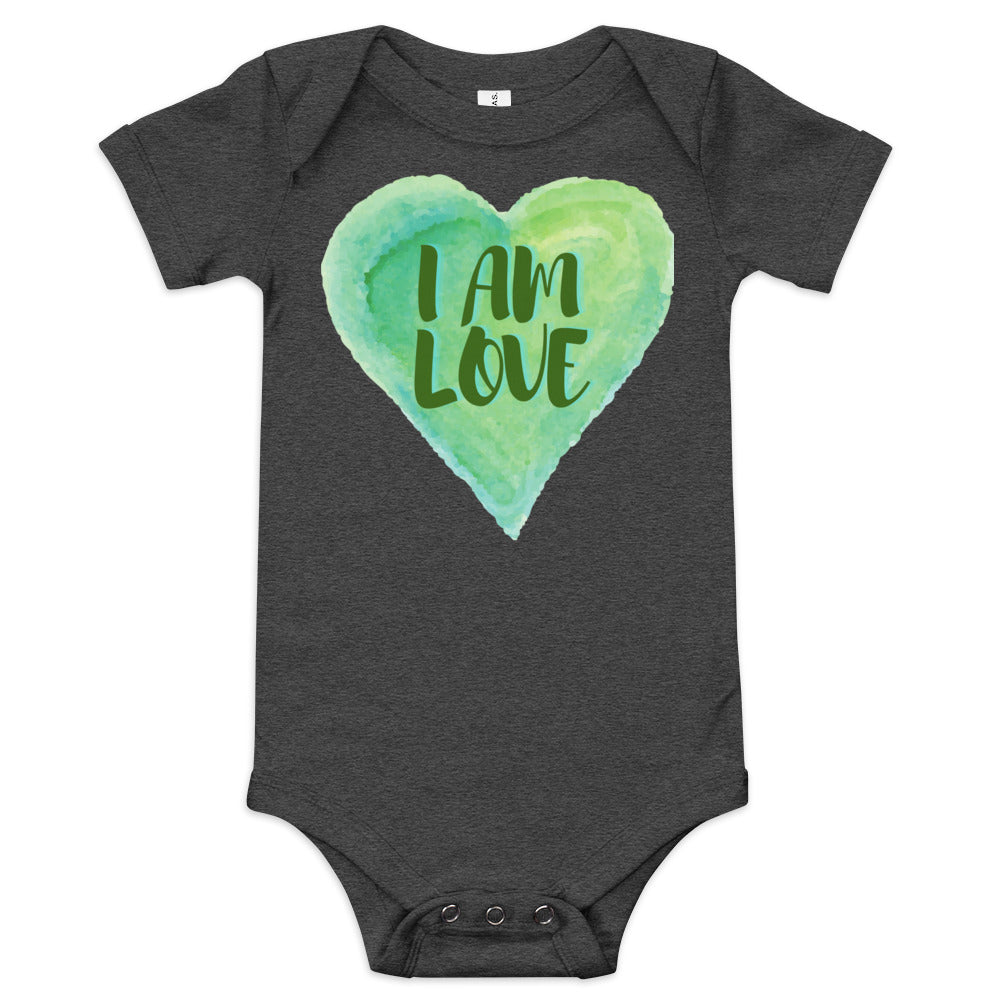 I AM Love Positive Affirmation Baby short sleeve one piece