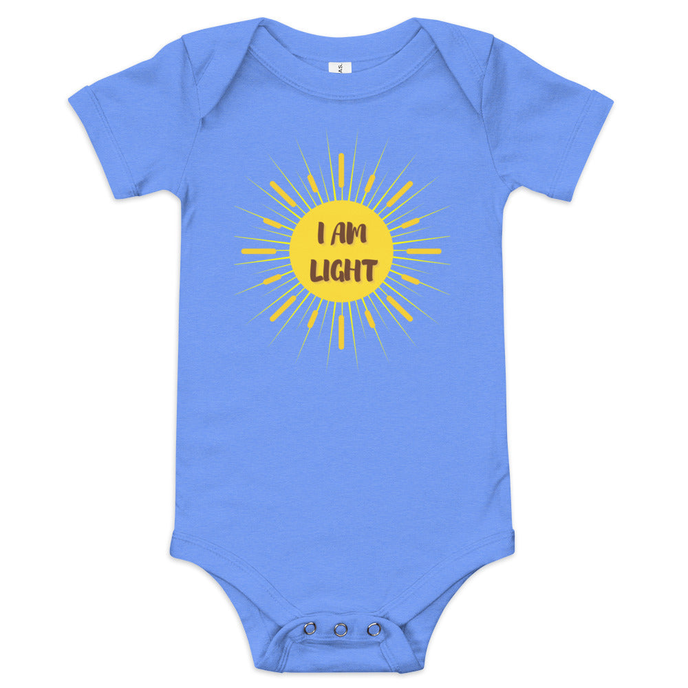 I AM LIGHT Positive Affirmation Baby short sleeve one piece