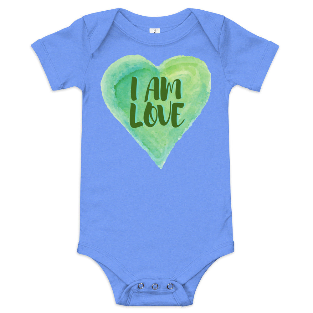 I AM Love Positive Affirmation Baby short sleeve one piece