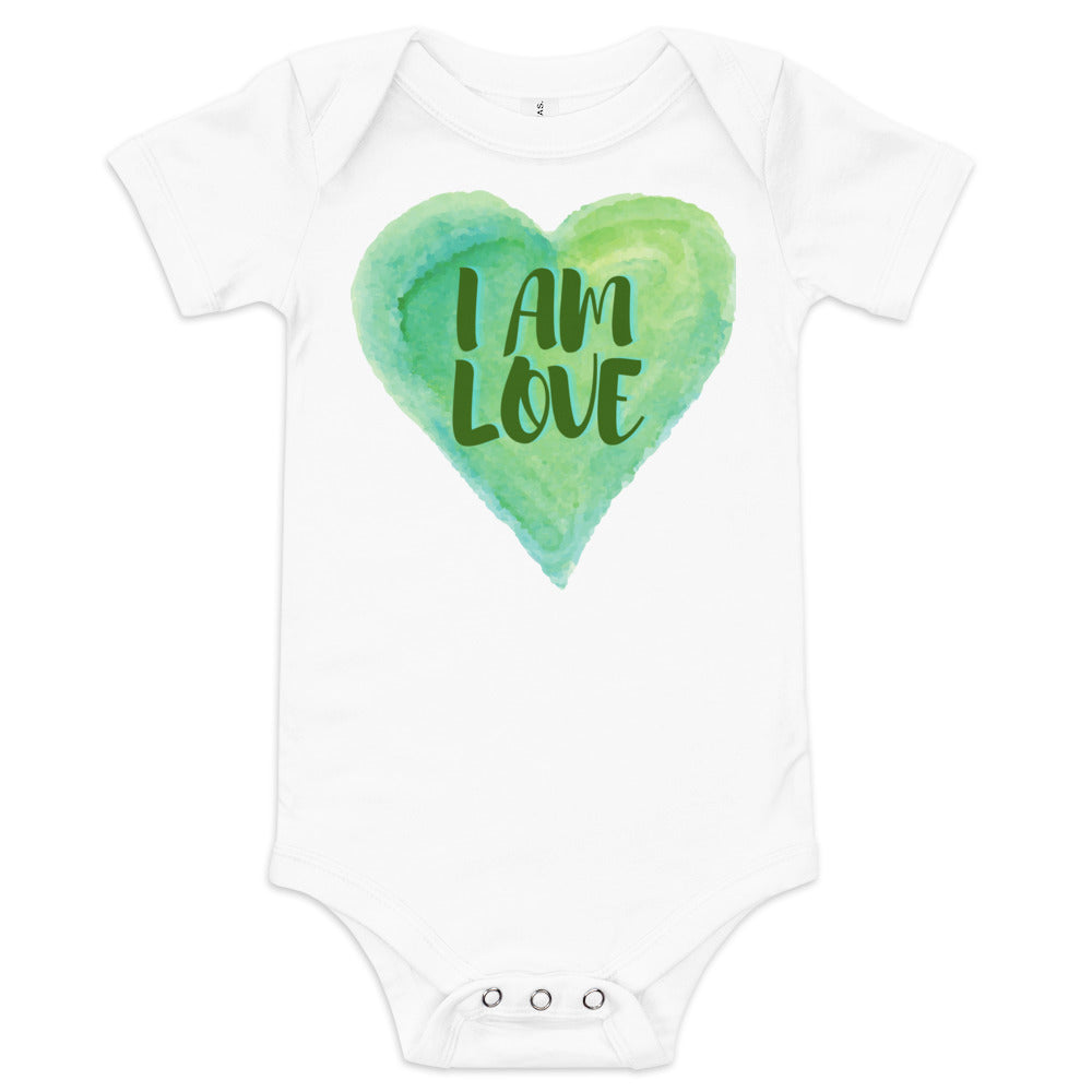 I AM Love Positive Affirmation Baby short sleeve one piece