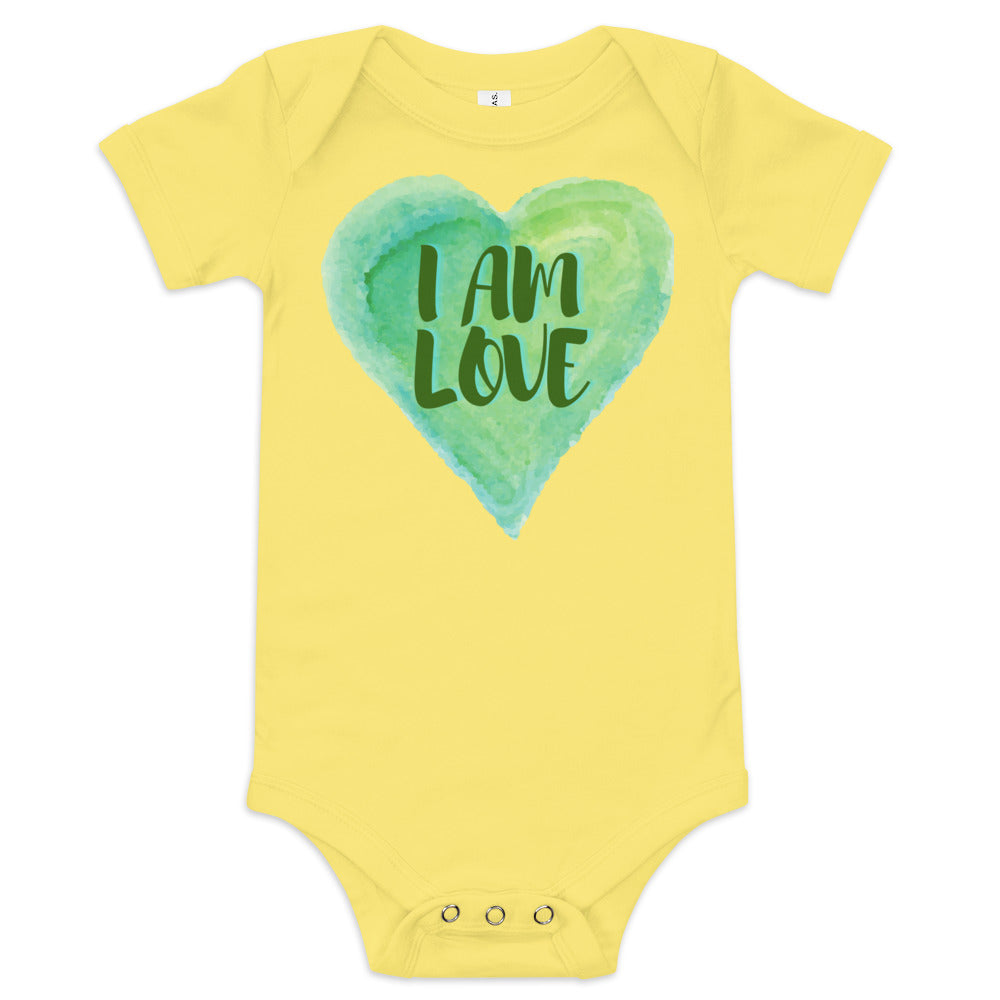 I AM Love Positive Affirmation Baby short sleeve one piece