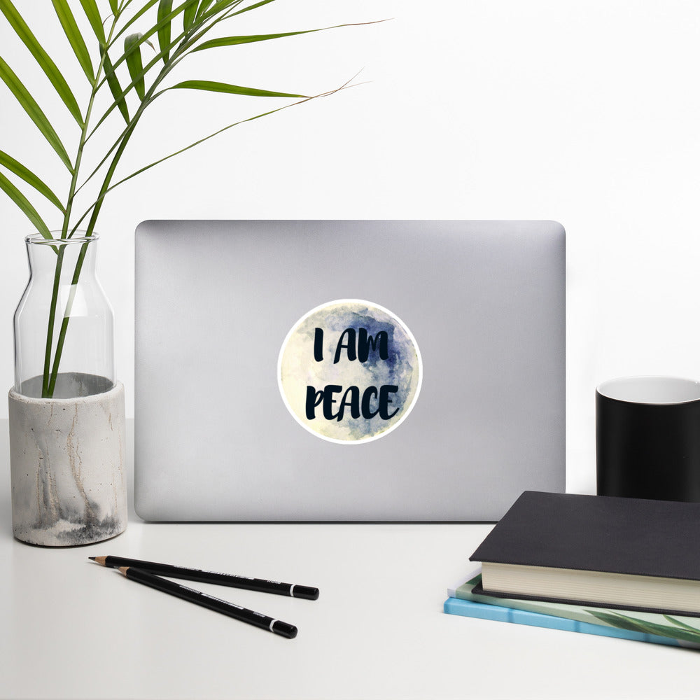 I AM Peace, Positive Affirmations Bubble-free stickers