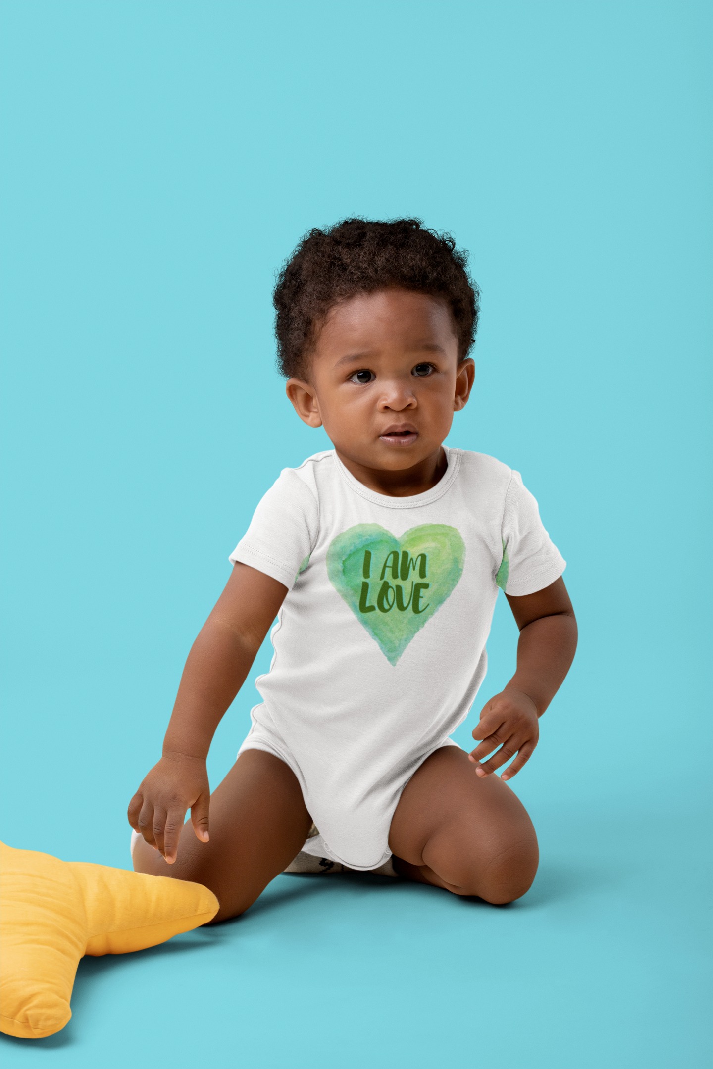 I AM Love Positive Affirmation Baby short sleeve one piece