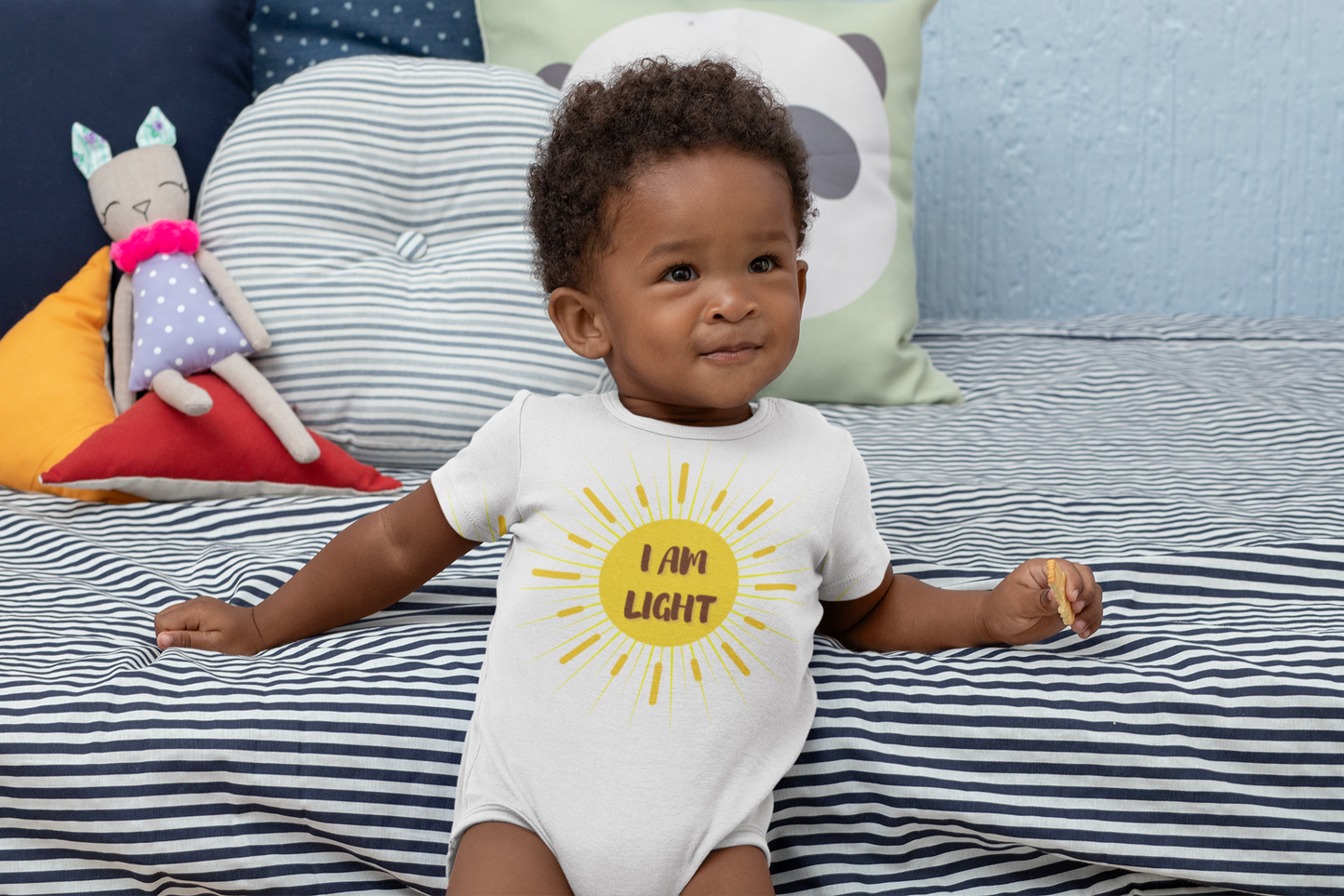 I AM LIGHT Positive Affirmation Baby short sleeve one piece